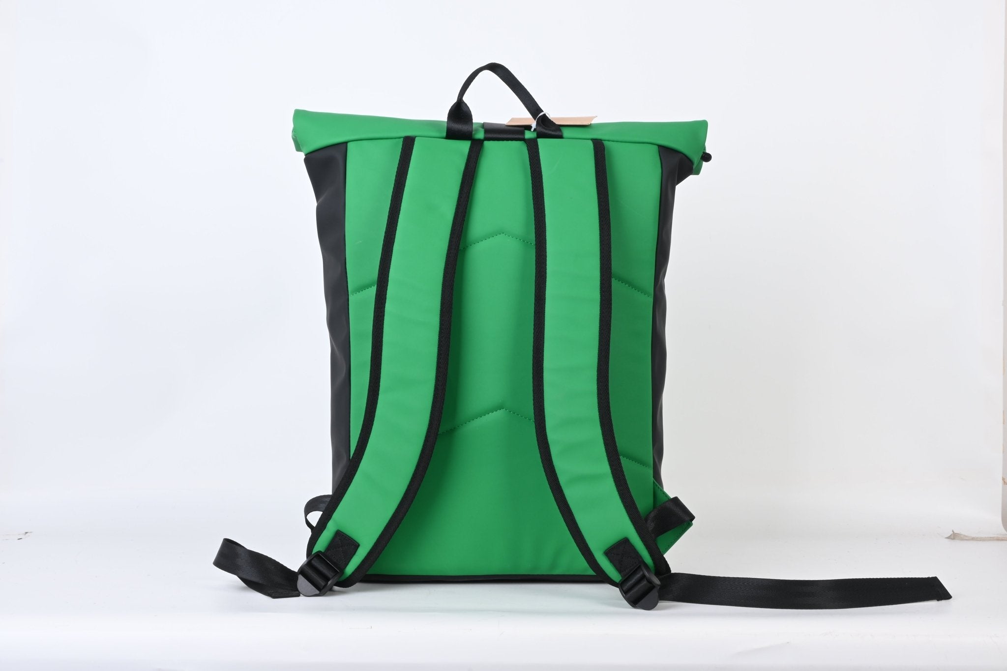 North Peak Blaze Backpack with multiple compartments and padded straps, shown in a close-up image.
