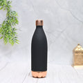 Pure black copper bottle by SAMA Homes, 1000 ML Atlas Silk design, showcasing sleek, polished copper surface with a secure lid.