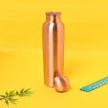Pure copper water bottle by SAMA Homes, showing a sleek, traditional copper bottle with a smooth finish and secure lid.