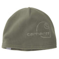 Carhartt fleece debossed hat, workwear headwear with branded logo, soft fleece material, stylish and warm for outdoor use.
