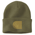Carhartt knit cuffed beanie with patch logo, warm headwear for cold weather, made by Workwear Nation Ltd.