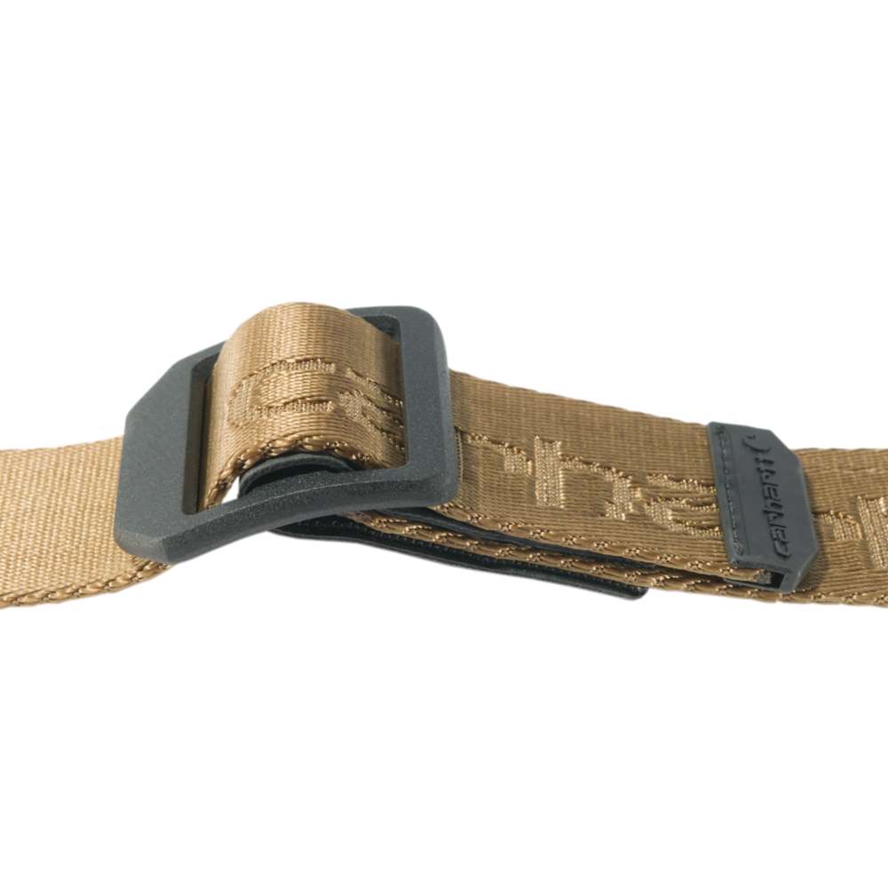 Carhartt nylon webbing ladder lock belt with adjustable buckle, black color, durable workwear accessory.