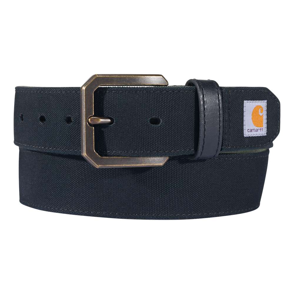 Canvas duck belt from Carhartt, durable workwear belt with metal buckle, designed for rugged, everyday use.