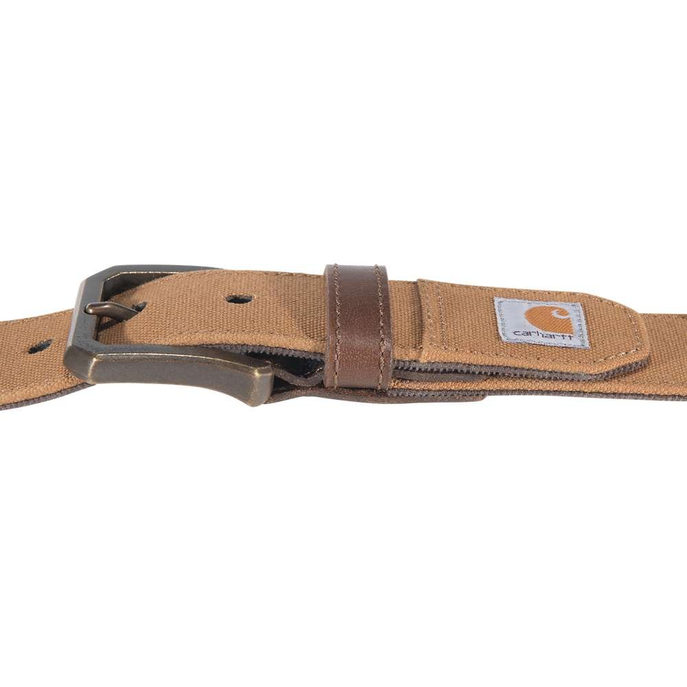 Canvas duck belt by Carhartt, durable workwear belt with metal buckle, perfect for rugged work or casual wear.