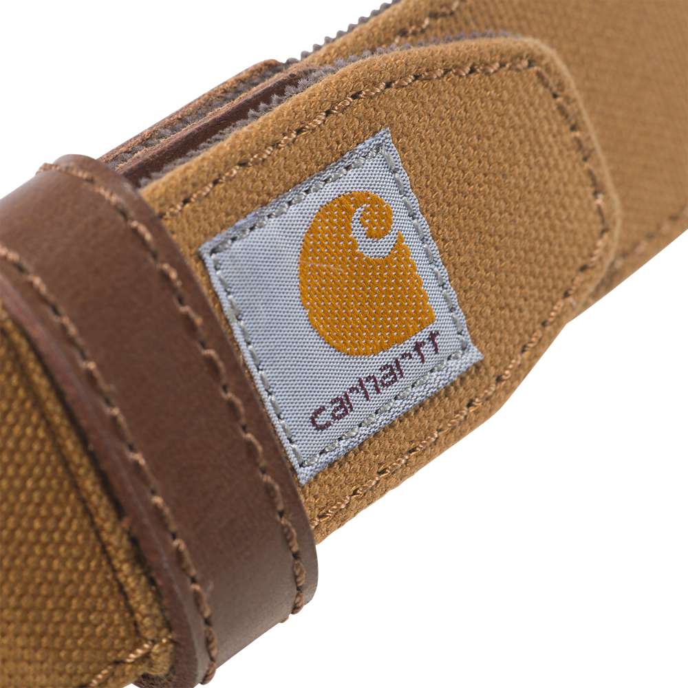Carhartt women's canvas duck belt with a metal buckle, durable workwear accessory for casual and work outfits.