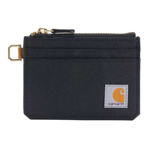 Carhartt nylon duck zippered card keeper wallet with multiple card slots and secure zipper closure, durable workwear style.