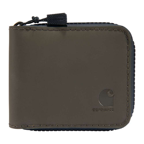 Carhartt water-repellent zipper wallet with durable fabric and multiple card slots, designed for everyday use.