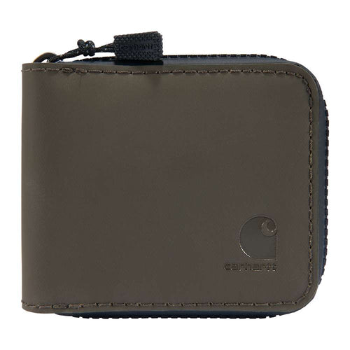 Carhartt water-repellent zipper wallet with durable fabric and multiple compartments, designed for everyday use.
