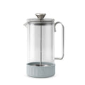 HYDY Cumulus French Press, 32 fl oz, with glass body and stainless steel lid, ready for brewing coffee or tea.