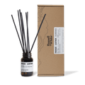 Russell + White Firenze Leather 100ml reed diffuser with elegant glass bottle and natural reed sticks for home fragrance.