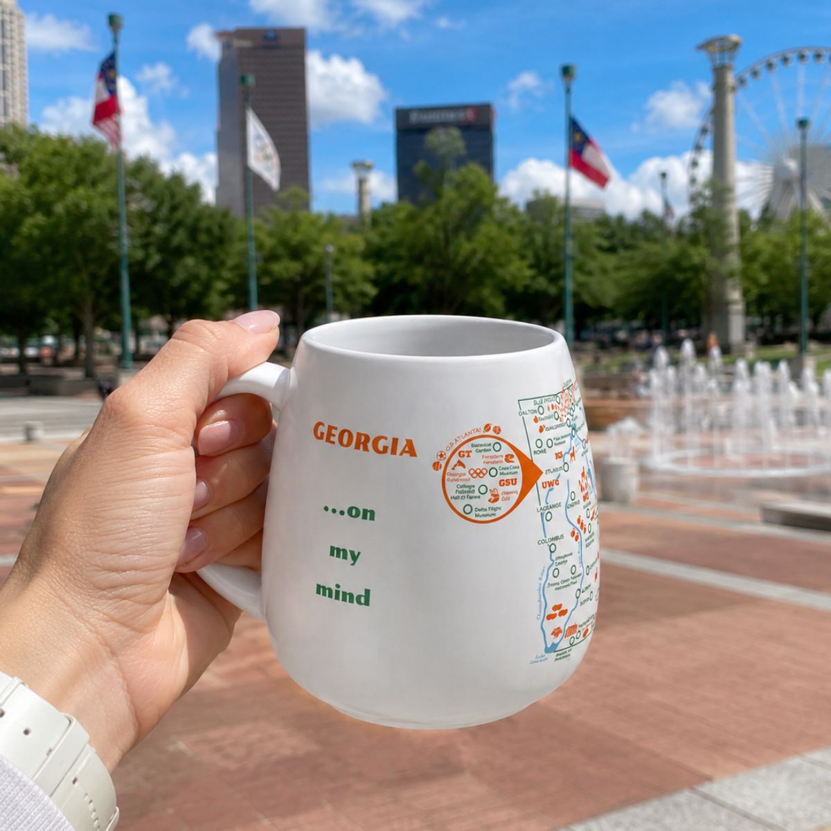 Georgia Map Color In Travel Mug