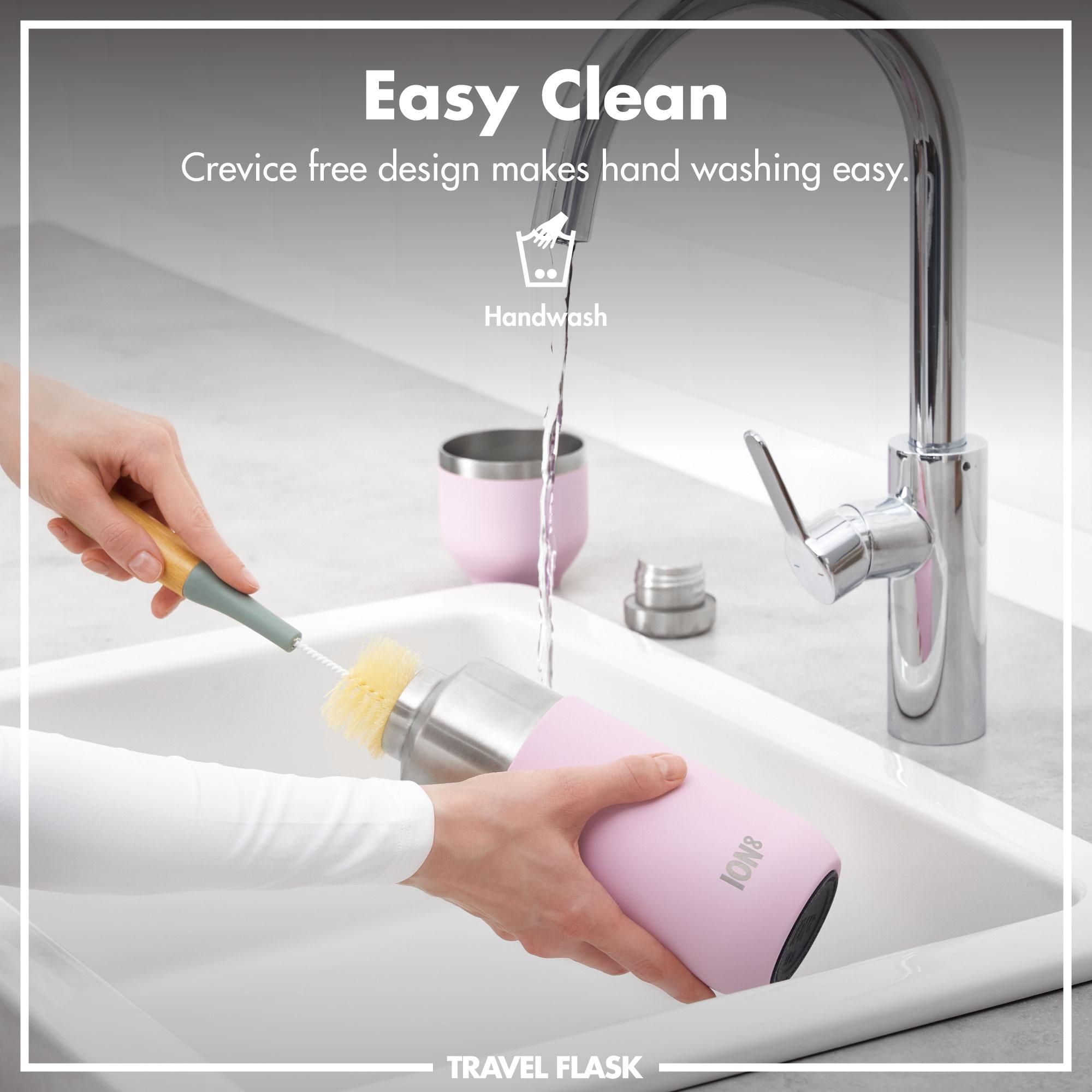 ION8 Luma vacuum insulated 700ml rose quartz flask and mug set, stainless steel with a sleek, modern design for hot and cold drinks