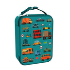 Insulated kids lunch bag with automobile design from ION8, medium size perfect for children’s lunchtime.