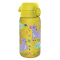 Recyclon leak-proof kids water bottle by ION8 with yellow unicorn design, 350ml capacity, made for children.