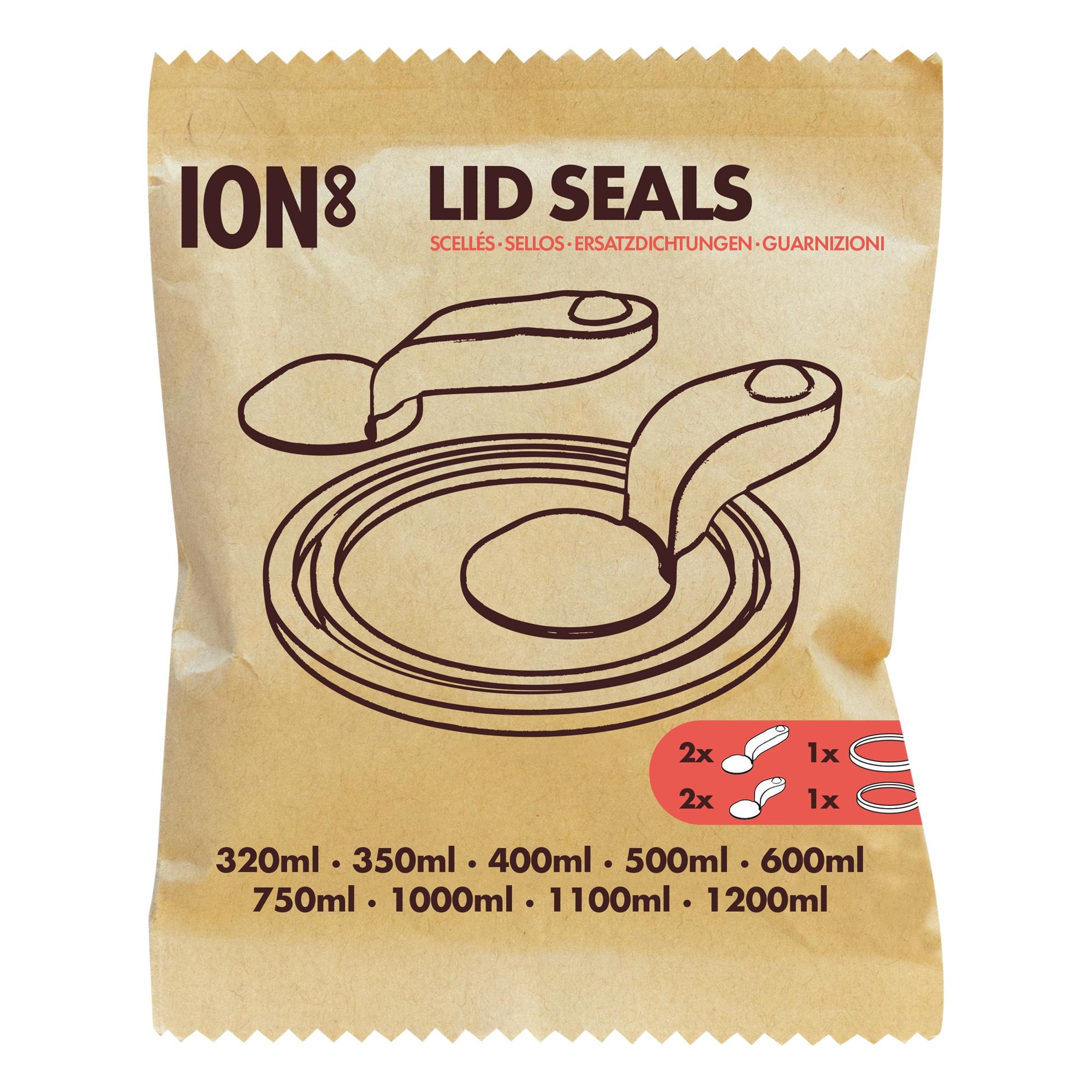 ION8 leak-proof water bottle replacement seals, new style, for ION8 bottles, shown in a close-up image.
