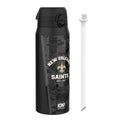 ION8 NFL Saints insulated steel water bottle, 750ml, durable design with team logo, ideal for sports and outdoor use