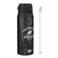 ION8 NFL Eagles insulated steel water bottle, 750ml (24oz), durable design with team logo, ideal for sports and outdoor activities.
