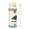 ION8 insulated steel water bottle featuring NFL Panthers logo, 750ml (24oz) capacity, with a sleek design and leak-proof lid.