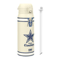 ION8 NFL Cowboys insulated steel water bottle, 750ml, with team logo, durable design, and spill-proof lid.