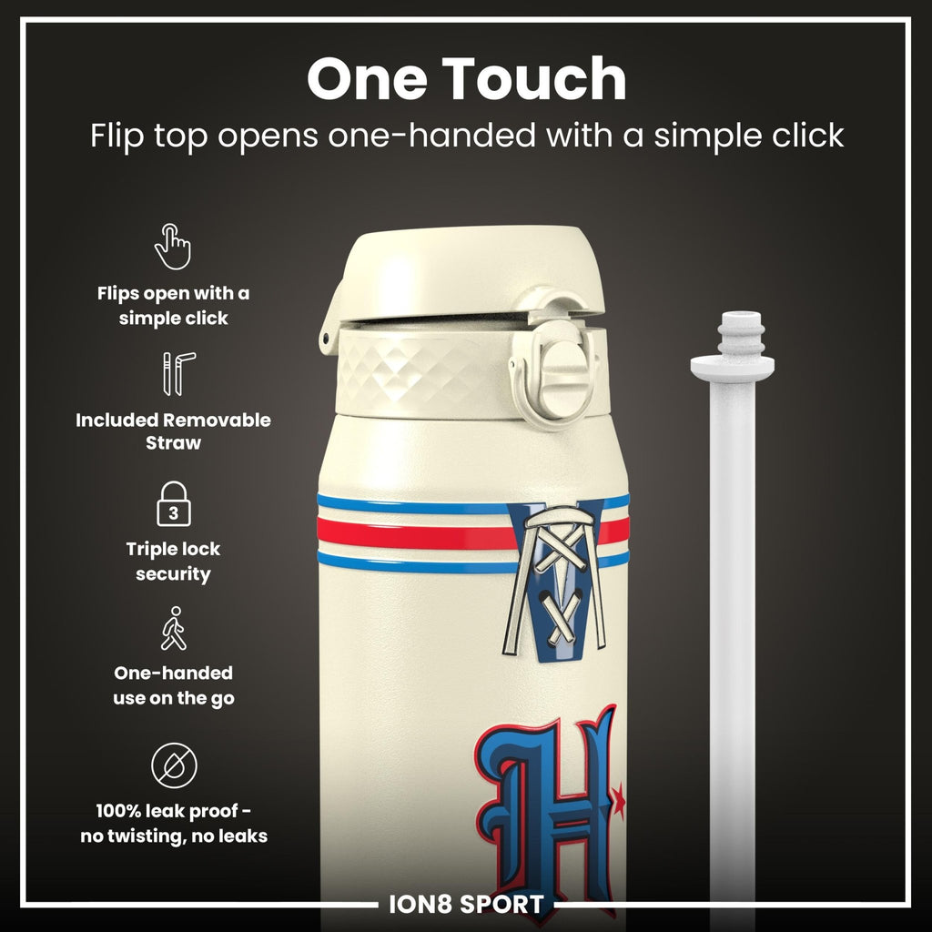 NFL Texans ION8 insulated steel water bottle, 750ml, with team logo and durable design for hot and cold beverages.