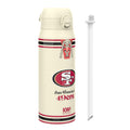 ION8 NFL 49ers insulated steel water bottle, 750ml (24oz), featuring team logo and durable design for sports hydration.