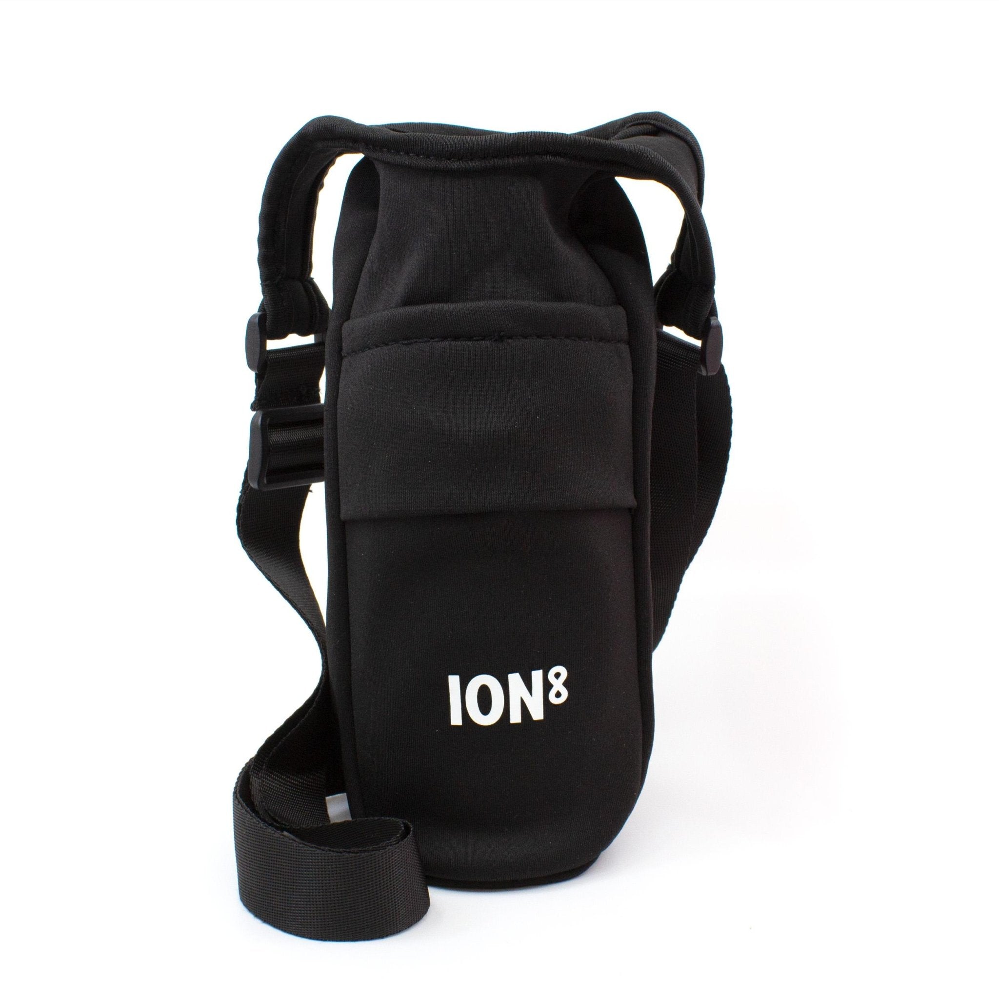 Black lightweight sling bottle bag by ION8 from the Xtras & Add-Ons collection, featuring a compact, casual carrying design.