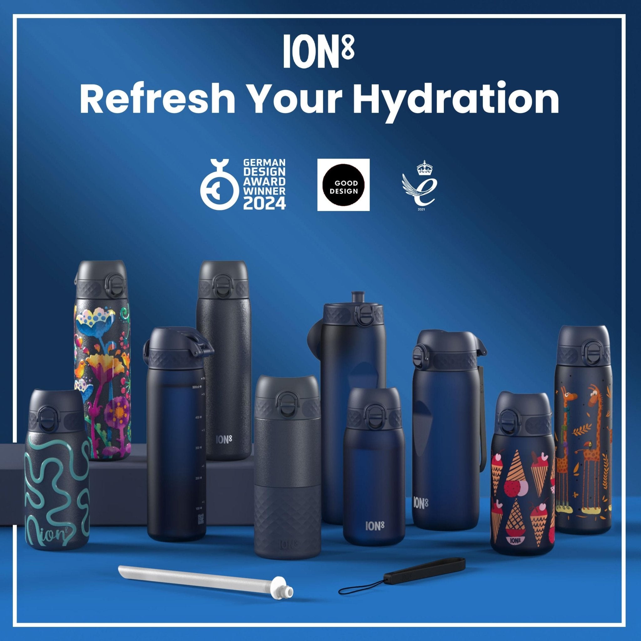 ION8 sling bag with bottle holder from Xtras & Add-Ons collection, navy color, compact and lightweight for everyday use.