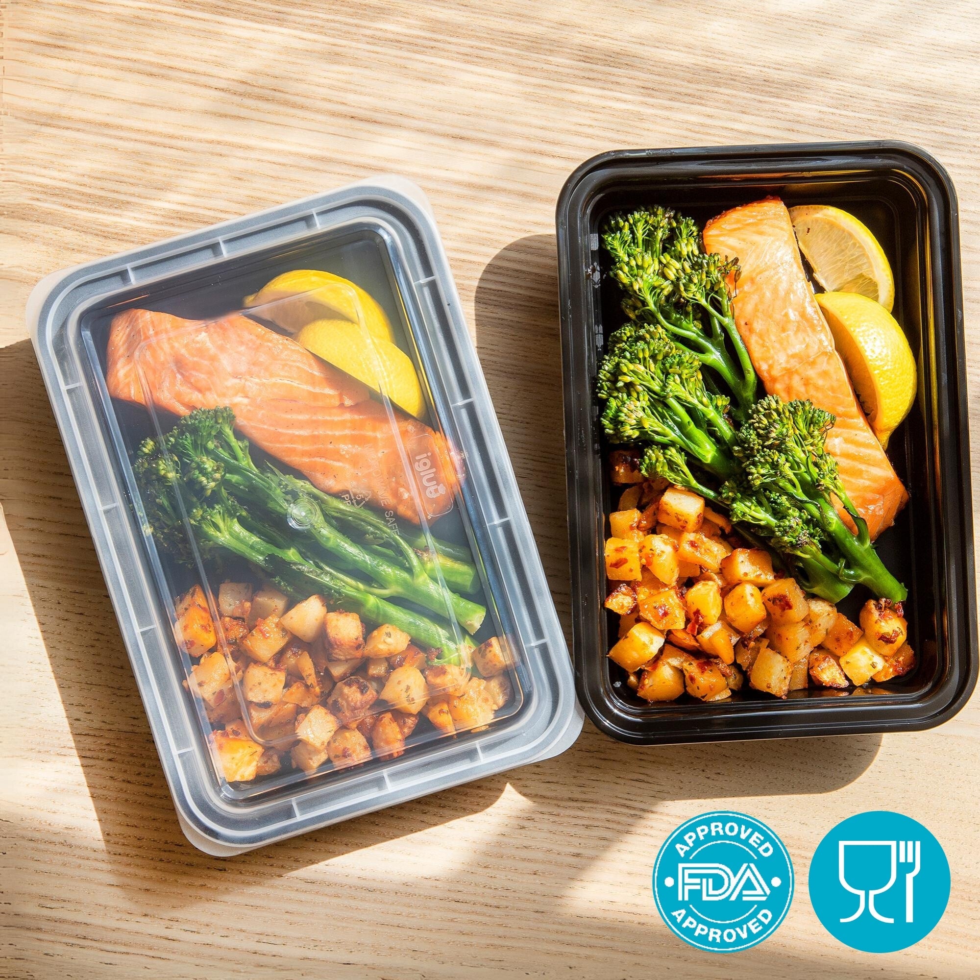 Igluu Meal Prep 1-compartment reusable plastic container with 828ml capacity, ideal for meal prep and food storage.