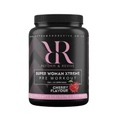 Super Woman XTREME Pre Workout powder by Reform and Revive in various flavors, shown in a 450g container with scoop.