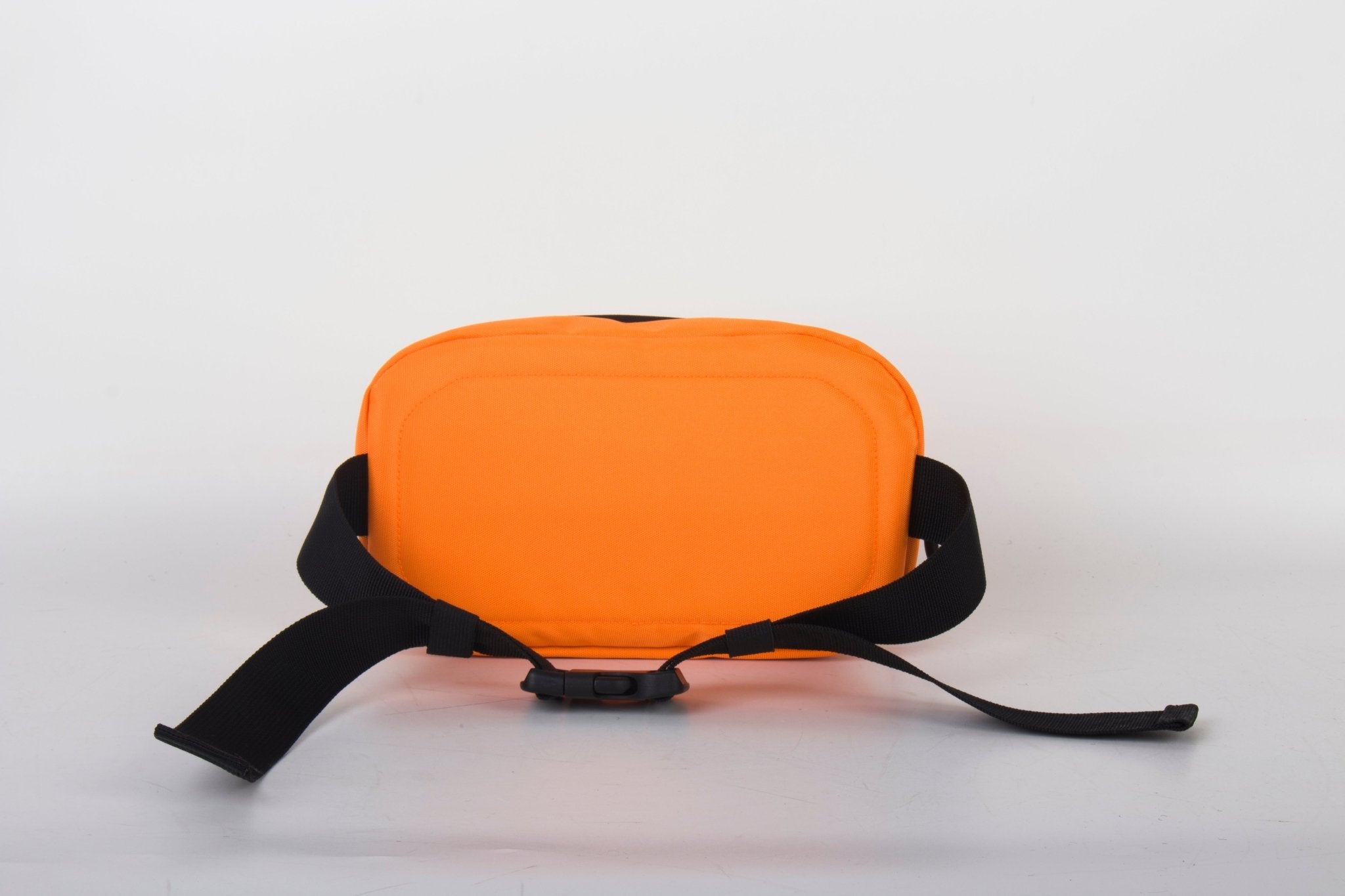 North Peak Ridge Bum Bag with adjustable strap and zippered pocket, shown in black, designed for convenient hands-free carrying.