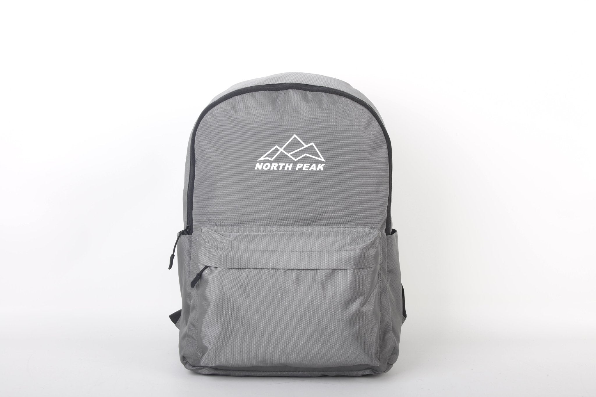 North Peak Gorge Backpack with multiple compartments and padded straps, shown in a sleek black design.