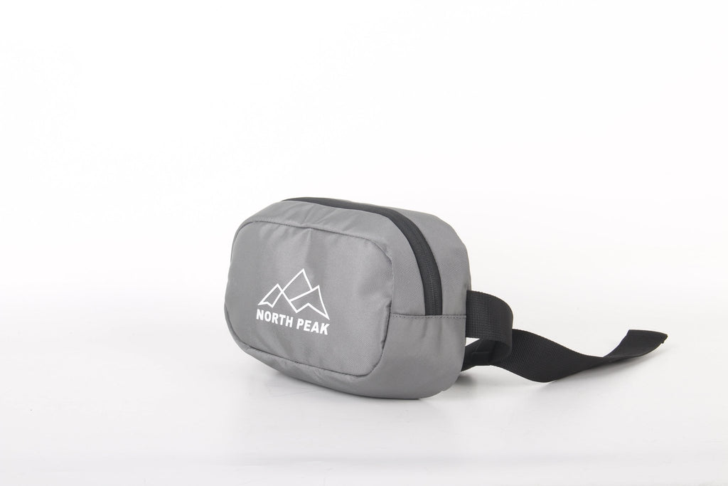 North Peak Ridge Bum Bag with adjustable strap and multiple compartments, shown in black fabric on a plain background.