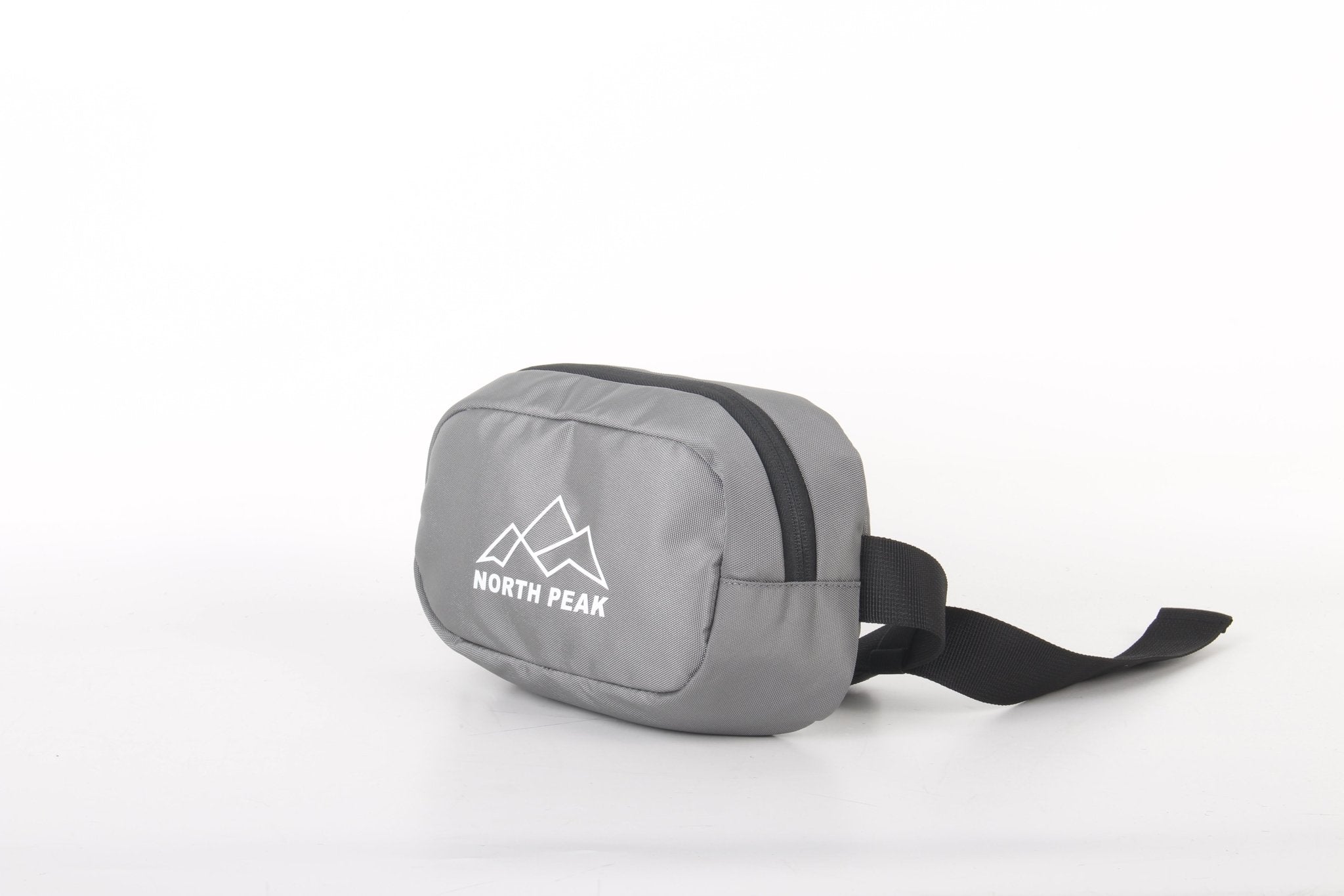 North Peak Ridge Bum Bag with adjustable strap and multiple compartments, shown in black fabric on a plain background.