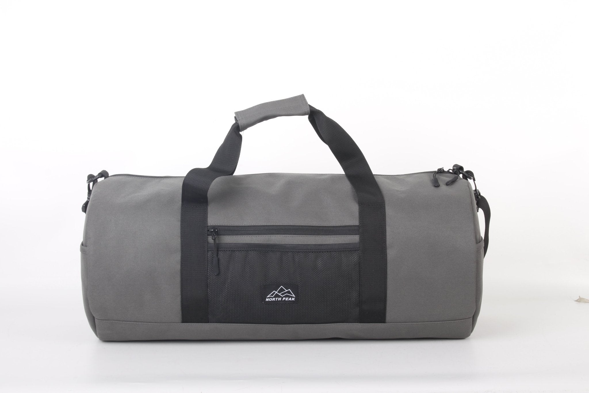 North Peak Crest Holdall shown with adjustable shoulder strap and spacious main compartment for travel or gym use.