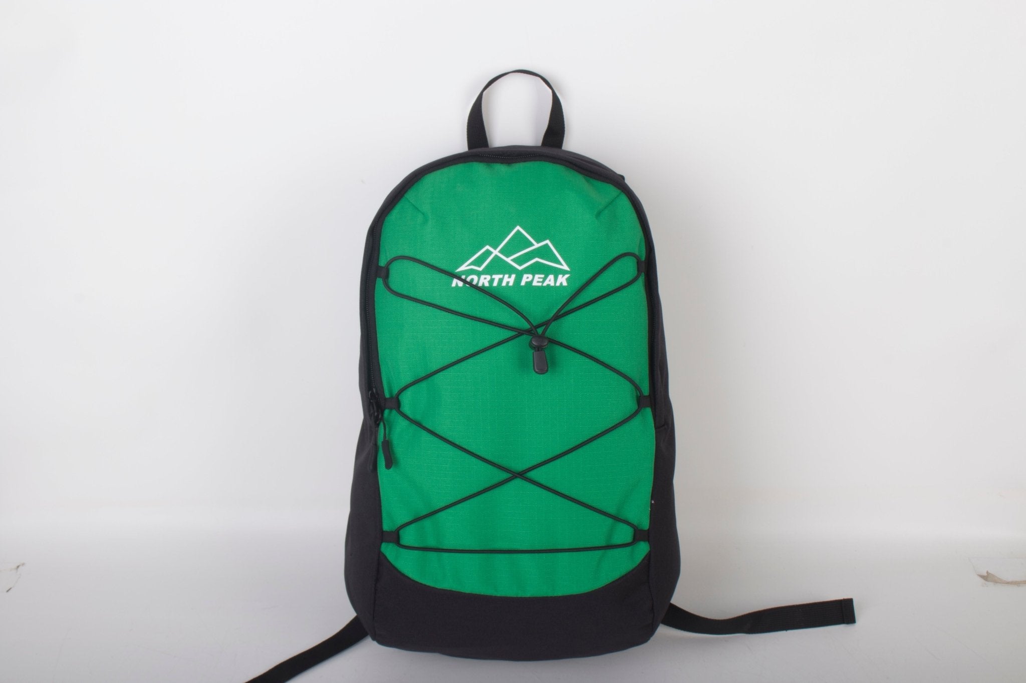 North Peak Ascend Backpack in black, showing adjustable shoulder straps and multiple compartments on a plain background.