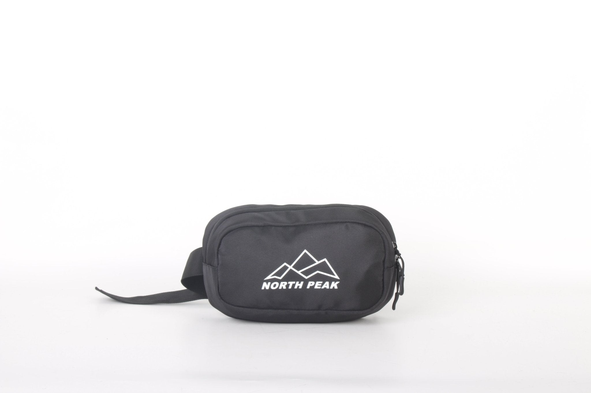 North Peak Ridge Bum Bag with adjustable strap and multiple compartments, made from durable material for outdoor use.