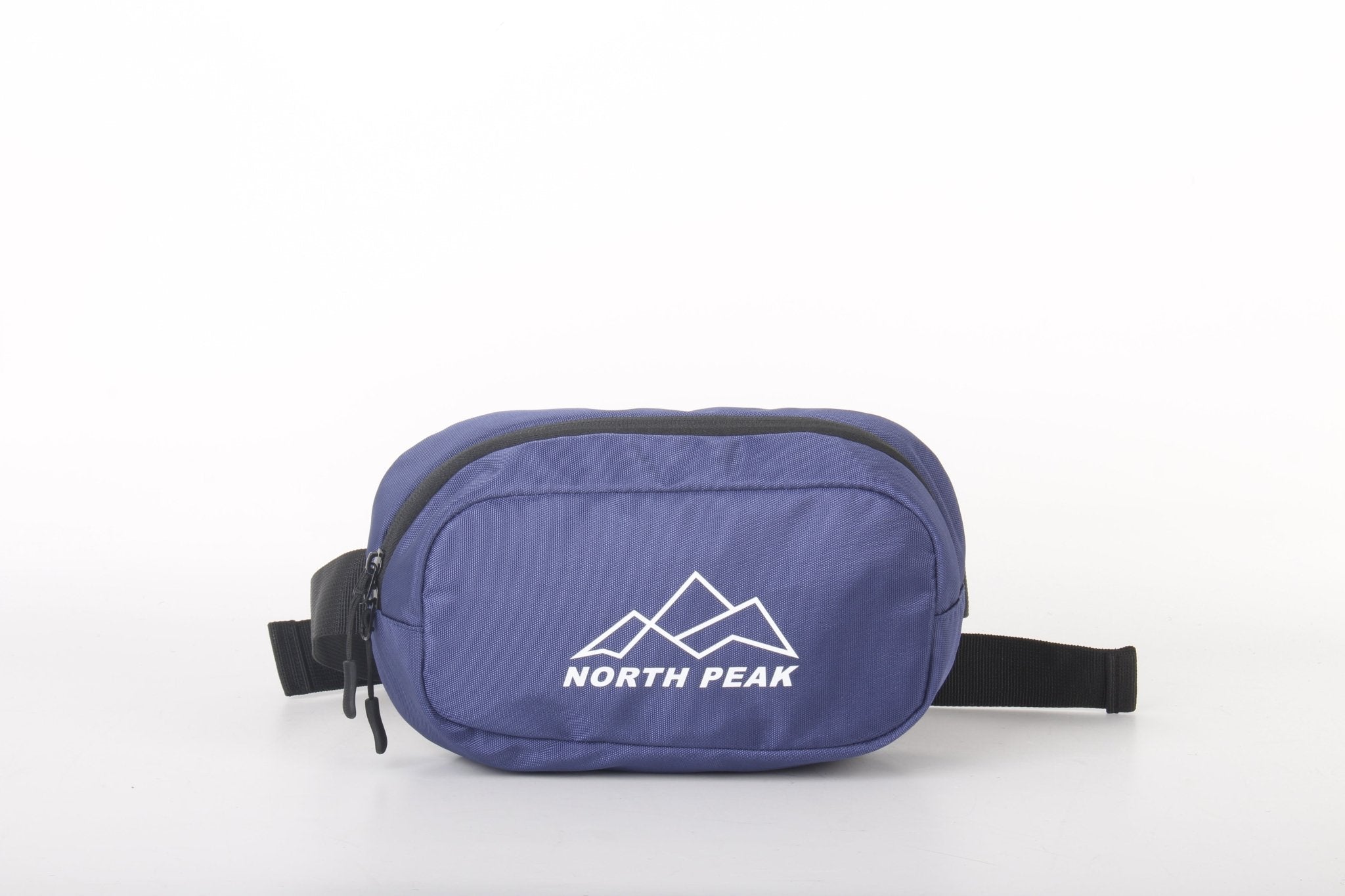 North Peak Ridge Bum Bag with adjustable strap and multiple compartments, shown in black on a plain background.