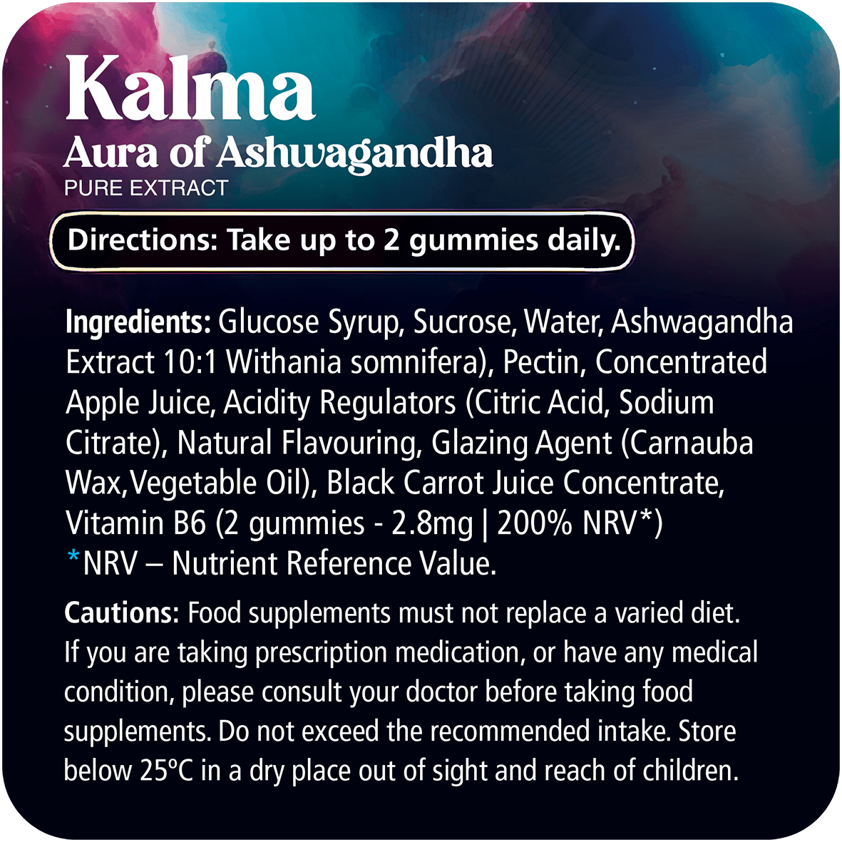 Innooova Kalma Trial Pack infographic showing key ingredients and benefits of the herbal supplement.