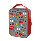 Kids insulated lunch bag by ION8 featuring a gamer design, medium size, perfect for school or outings.