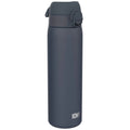 Ion8 leak-proof slim thermal steel water bottle in ash navy, 500ml, insulated vacuum design with a sleek, compact appearance.