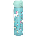 Ion8 Recyclon leak-proof slim water bottle with Planet Unicorns design, 500ml (18oz), ideal for hydration on the go.