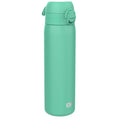 Ion8 stainless steel leak-proof slim water bottle in teal, 600ml (20oz), with a sleek design and secure lid.