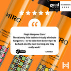 HIRO electrolyte hydration tablets in a multi-flavour triple pack, showing colorful tablets in a clear container