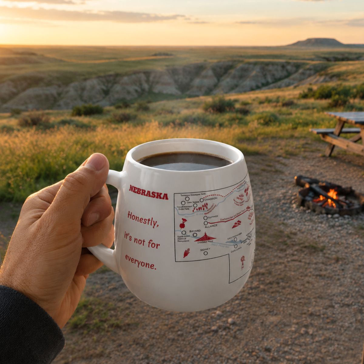 Nebraska Map Color In Travel Mug