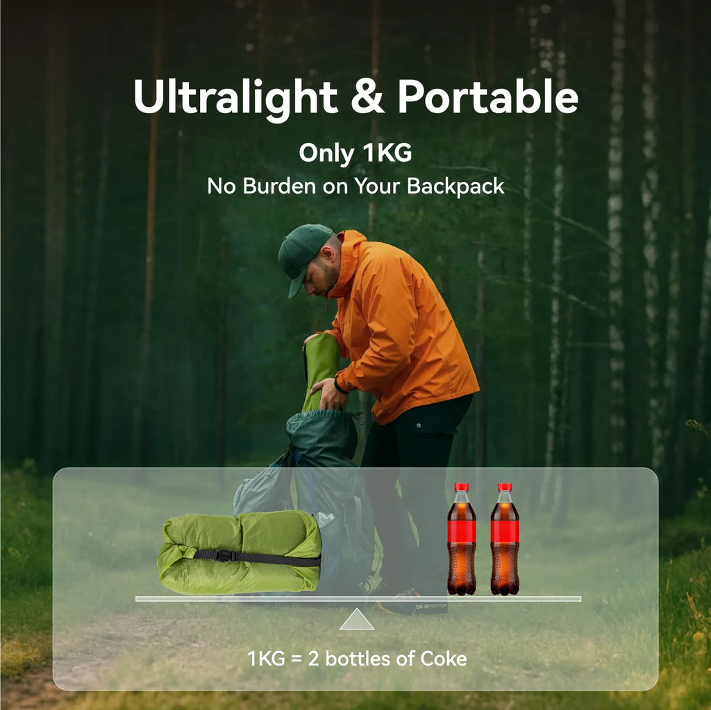 HikeWare Night Cat ultralight 1-person backpacking tent set up outdoors, compact and lightweight for solo camping adventures