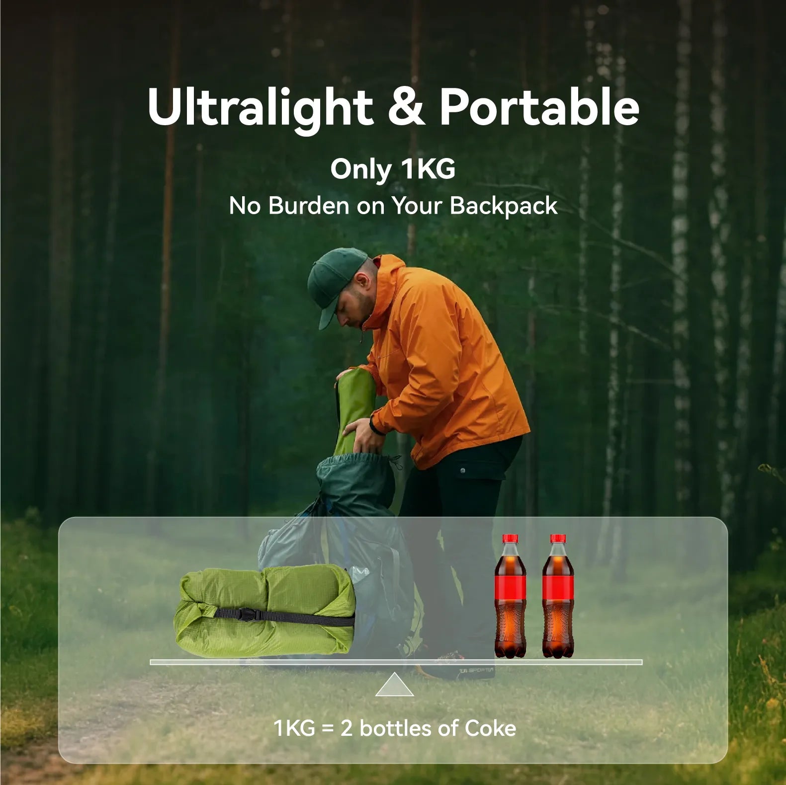 HikeWare Night Cat ultralight 1-person backpacking tent set up outdoors, compact and lightweight for solo camping adventures
