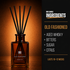 Old-fashioned reed diffuser by Bro Candle with natural ingredients, featuring a classic design and reed sticks for continuous fragrance.