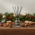 Parks Candles Warm Gingerbread diffuser 100ml bottle with a decorative label and diffuser reeds for home fragrance.