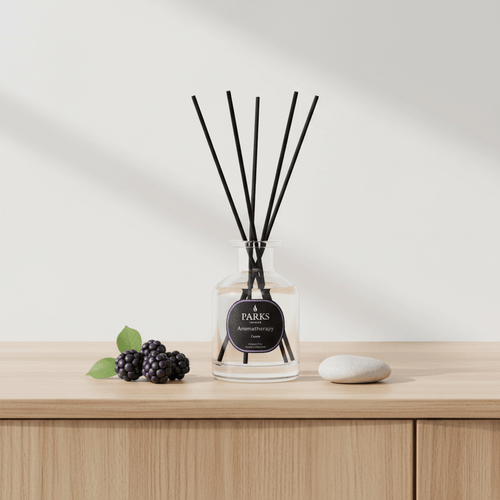 Parks Candles Cassis Diffuser 100ml with glass bottle and reed sticks for home fragrance and aromatic decor