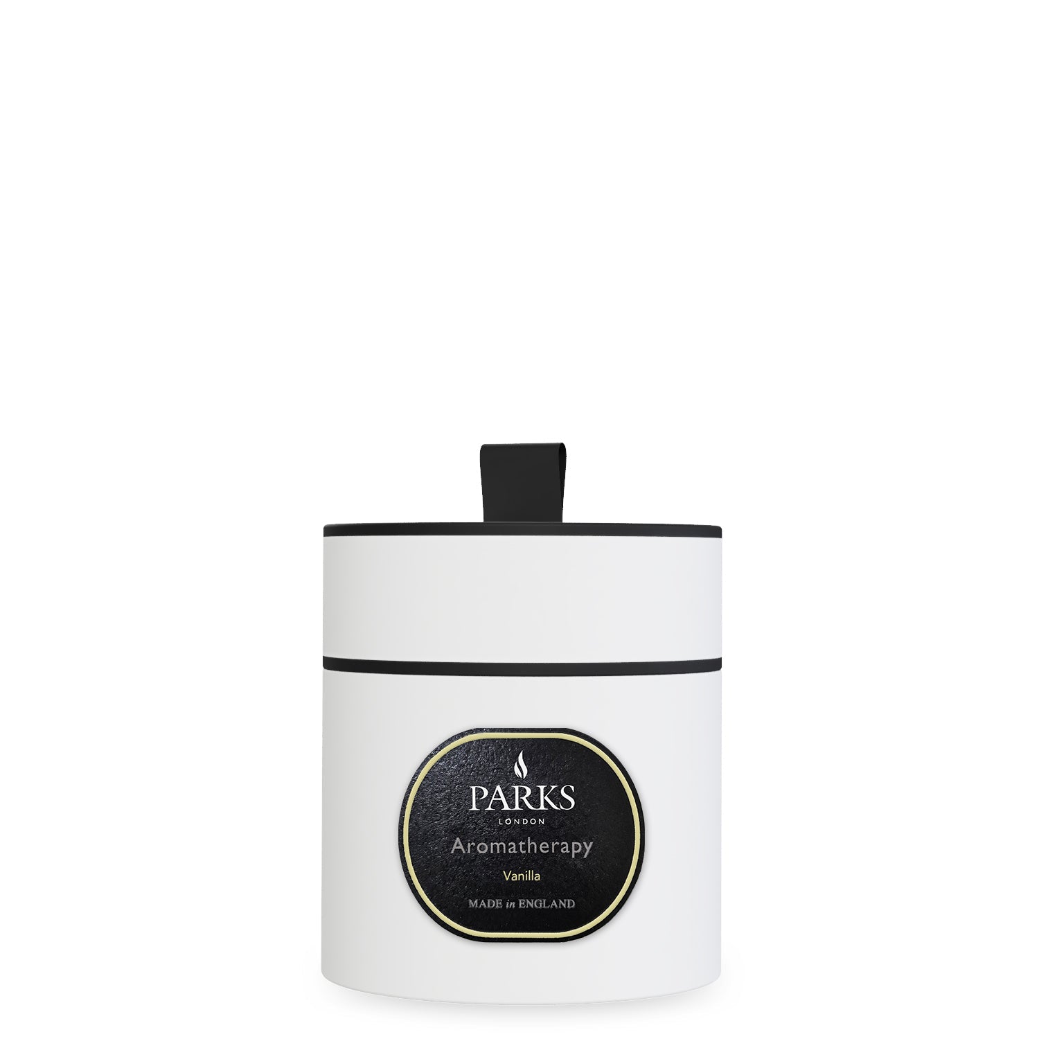 Parks Candles vanilla scented candle in 220g glass jar, displayed with a decorative gift box, perfect for home fragrance and aromatherapy.